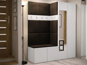 Mobilier hol Tovenaz XII (Alb + maro) (cu oglindă). 1104835