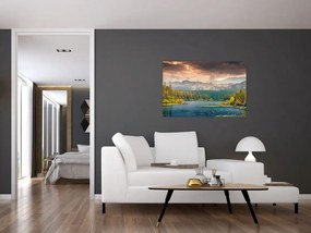 Tablou cu râu montan și munți (90x60 cm)