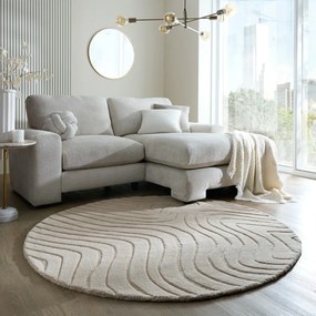 Covor crem țesut manual rotund din lână ø 160 cm Mesmerise Natural – Flair Rugs