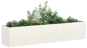 vidaXL Jardinier alb 200x40x40 cm Oțel laminat la rece