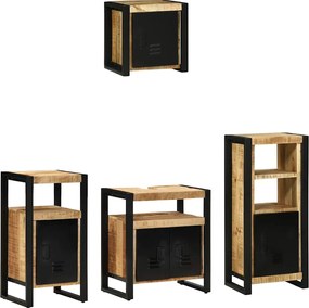 vidaXL Set de mobilier pentru baie cu sertar 4 pcs Lemn de mango solid