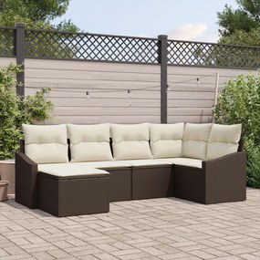 vidaXL Set de canapele pentru grădină 6 pcs Maro Rattan poli