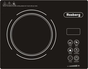 Plita cu infrarosu Rosberg R51445P, 2200 W, 28 x 36 cm, 11 trepte temperatura, Afisaj LED, Negru