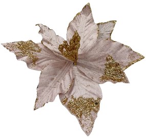 Ornament brad Craciunita Shell Eve 18cm, Roz pudra