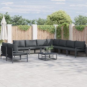 vidaXL Set de canapele pentru grădină 9 pcs Antracit Oțel