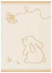 Covor pentru copii galben-bej antialergic 170x120 cm Rabbit and Bee - Yellow Tipi