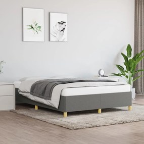 347166 vidaXL Cadru de pat, gri închis, 140 x 200 cm, material textil