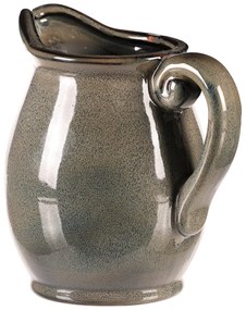 Cana de ceramică gri, 13 x 14 x 17 cm, mică, 17 cm
