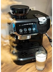 Espressor cu cafea boabe si capsule Oliver Voltz OV51171L8M, 2672W, 2 L, 5 adaptoare, 19 bar, Rasnita incorporata, Negru