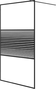 vidaXL Paravan de duș walk-in negru 115x195 cm sticlă ESG transparentă