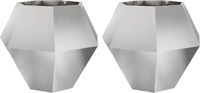 vidaXL Jardinieră 2 pcs Argintiu 100 x 100 x 80 cm Oţel inoxidabil