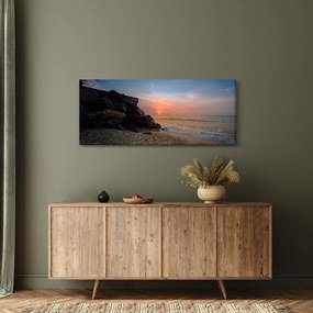 Tablou apusului de soare pe plajă (120x50 cm)