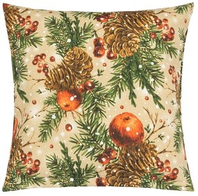 Pernă Bellatex Crăciun Conuri și mere de Crăciun,45 x 45 cm