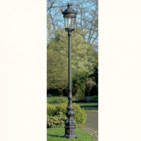 Stalp iluminat exterior din fier forjat, inaltime 370cm, AL 6563