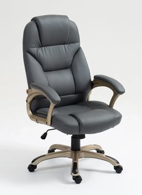 Scaun directorial, recliner, pivotant, inaltime reglabila, piele PU, Gri