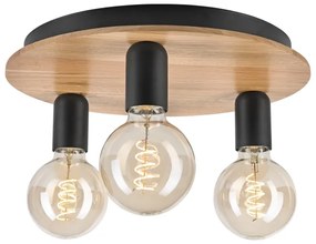 Plafonieră DUSTY 3xE27/15W/230V d. 34 cm stejar/negru
