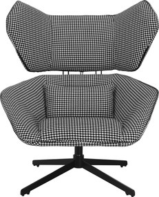 Scaun pivotant de lux, cu model / negru, KAILAN