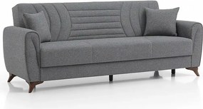 Canapea extensibila 3 locuri cu lada de depozitare Tara Homs, gri