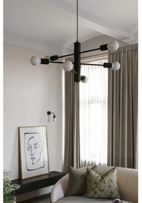 Lustră pe cablu DUOMO 6 6xE27/60W/230V negru