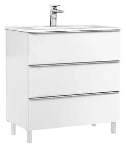 MOBILIER SHONA 80X46X56.5 ALB MAT,3 SERTARE,CU LAVOAR KLEA Alb mat, 800x460 mm