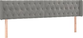 vidaXL Tăblie de pat cu aripioare gri deschis 203x16x78/88 cm catifea