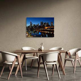 Tablou pe sticlă cu noaptea în Melbourne (70x50 cm)