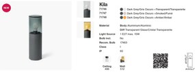 Stalp pentru iluminat exterior IP65 KILA H-40cm amber