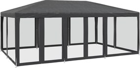 vidaXL Cort de petrecere cu 10 pereți din plasă, antracit, 6x4 m, HDPE