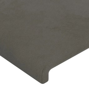 Cadru de pat cu tablie, gri inchis, 180x200 cm, catifea Morke gra, 180 x 200 cm, Design simplu