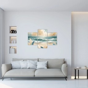 Tablou – Plajă pictată în culori delicate (90x60 cm)