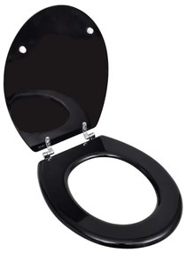 vidaXL Capac WC, negru, MDF, model simplu