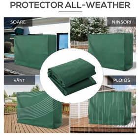 Outsunny Husă pentru Leagăn cu 3 Locuri, Protecție Împotriva Ploii pentru Mobilier de Exterior, 240x133x185 cm, Verde | Aosom Romania