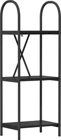 vidaXL Raft pentru cărți Stejar Negru 40 x 30 x 109 cm Lemn compozit