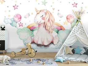 Fototapet - Unicorn și norii (254x184 cm)