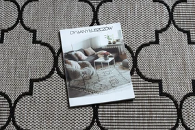Covor sisal Floorlux 20607 marocani trellis argintiu si negru