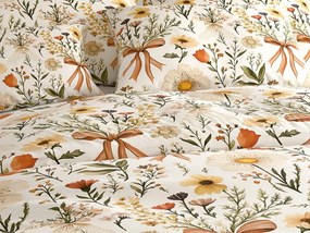 Lenjerie de pat creponata FLORAL RIBBON POLY colorata Dimensiune lenjerie de pat: 2 buc 70 x 90 cm | 200 x 220 cm