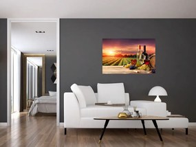 Tablou cu vie și vin (90x60 cm)
