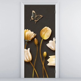 Fototapet pentru ușă - Lalele abstract (95x205cm)