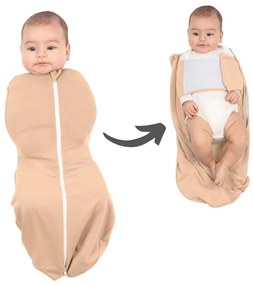 Sistem de infasat cu fermoar dublu Kidizi SnugPod UP Peach S, pentru nou-nascuti 2.6-5 kg, 0.5 tog