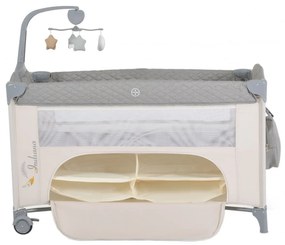Patut pliant transformabil in tarc copii NOVOKIDS™ Indiana NEST, 62X125 cm, 2 Niveluri, Jucarie Carusel muzical, Fermoar acces lateral, Geanta bebe,