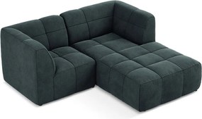 Colțar albastru cu tapițerie din catifea (cu colț pe partea dreaptă/cu șezlong) Aloha – Makamii