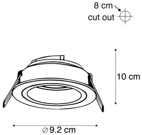 Set de 6 spoturi încastrate rotunde albe reglabile - Chuck