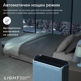 Purificator de aer Levoit EverestAir, 70W, 130 m², 612 m³/h, 5 viteze, Wi-Fi, Timer, HEPA, Mod noapte, Alb/Gri