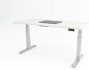 Birou reglabil pe inaltime TerrA9 Performance WHITE- 2 motoare marca Timotion + aplicatie bluetooth, CADRU ALB (Dimensiune blat: 120x60 cm, Culoare