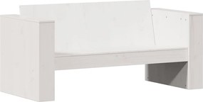vidaXL Canapea de grădină 2 locuri, alb 134x60x62 cm, lemn masiv pin