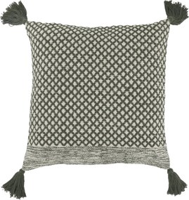 Fata de perna, din textil, cu ciucuri, 50x50 cm, Bea
