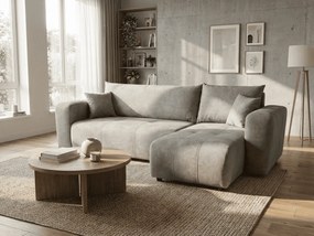 Coltar extensibil SORELA, gri deschis, reversibil + 2 pernute gratuite