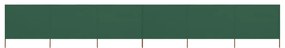 Paravan anti-vant cu 6 panouri, verde, 800 x 160 cm, textil