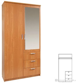 Dulap de haine Pembury 100/40 (cu oglindă). 746575