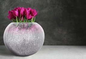 Vaza sticla Alpinia II Argintiu